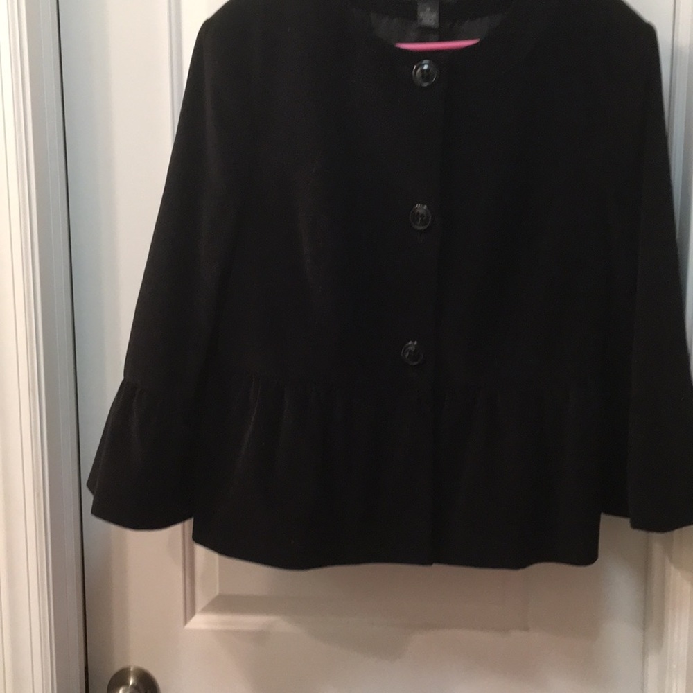 Black Corduroy Peplum Jacket. Sz 18